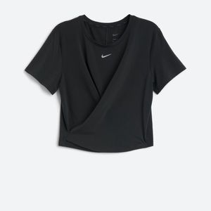 Nike Dri-FIT Black Twist Front Top XL | Cropped Athletic Tee | Athleisure